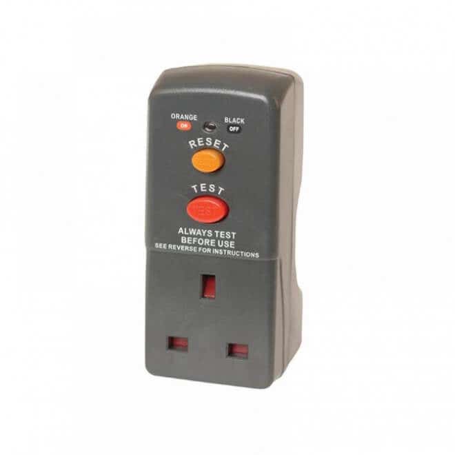 Masterplug RCD safety plug adaptor, available to hire from MAV Hire, Norfolk