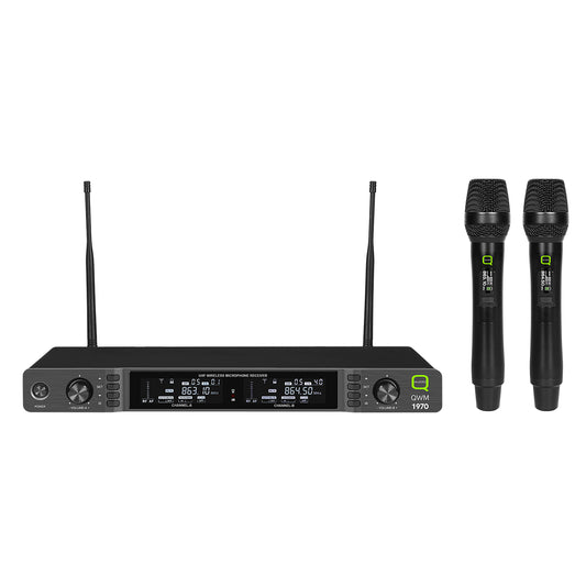 Q-Audio QWM 1970 wireless handheld microphone system, available to hire from MAV Hire, Norfolk