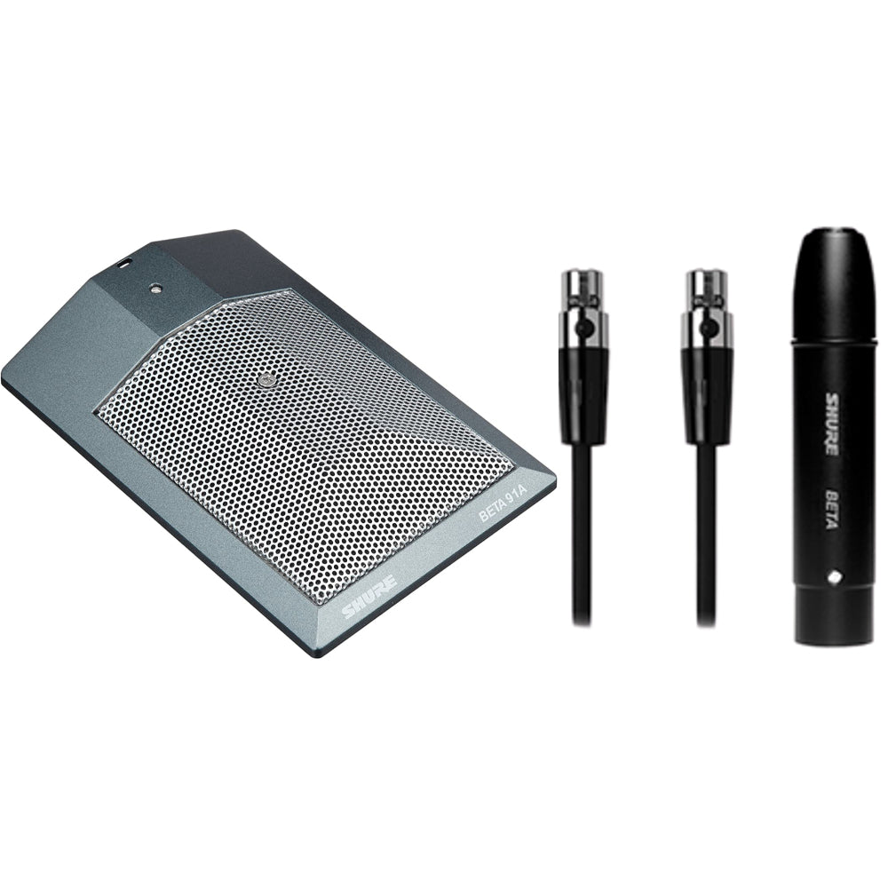 Shure SM91A half-cardioid boundary microphone, available to hire from MAV Hire, Norfolk