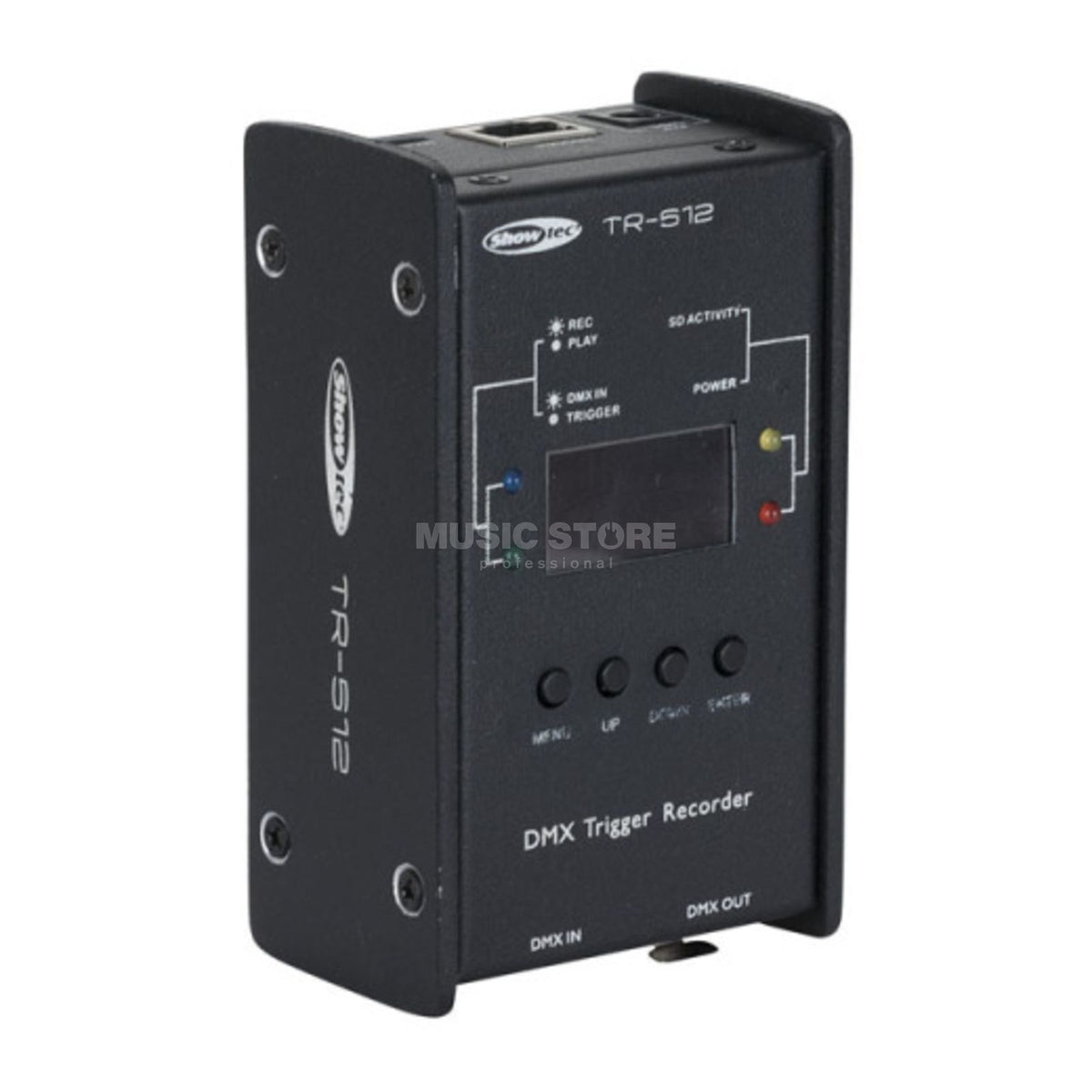 Showtec TR-512 DMX scene recorder and playback unit, available to hire from MAV Hire