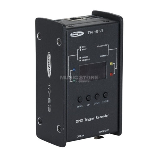 Showtec TR-512 DMX scene recorder and playback unit, available to hire from MAV Hire